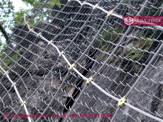 China SNS Active Rockfall Netting System | Steel Cable Mesh 30X30cm | 4.5X4.5m | 2.2mmX60mm grid supplier
