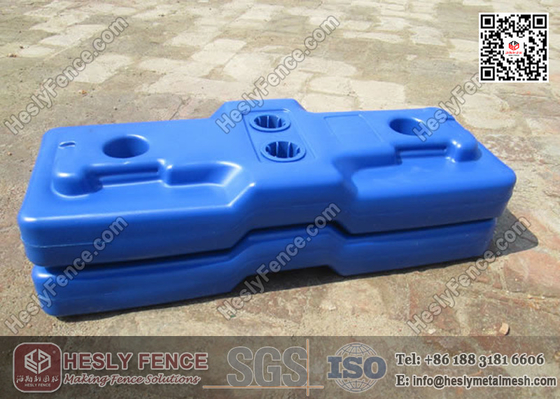 China 100mm high Combined Blow Molding Tempoary Fencing Feet Blue Color  | China Plastic Feet Supplier supplier