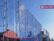 Corrugated Steel Windbreak Fence Panels for Coal Yard Dust Control, 35% - 40% aperture ratio, Blue Color RAL5005