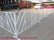 1.1m high Chevron Steel Fence Panel | Pedestrian Barricade | 3/4" square frame | White Powder Coated | Hesly CHINA