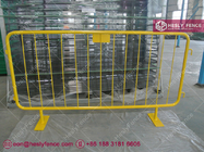 Crowd Control Barrier | Height 1.1m | Yellow Powder Coated | Flat Steel Feet | China Hesly Fence