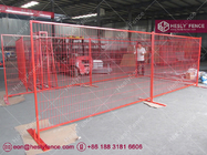 8ft Temporary Construction Fencing with 1" square tube frame and high visible RED color