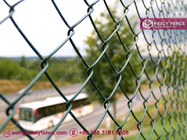 Dark Green PVC coated Chain Link Mesh Fence | 4.75mm wire | 50mm diamond hole | Hesly Fence - China