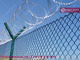 Chain Link Fence for Airport Perimeter | &quot;Y&quot; post and top Razor Wire | 2&quot; diamond hole | Hesly Fence - China supplier